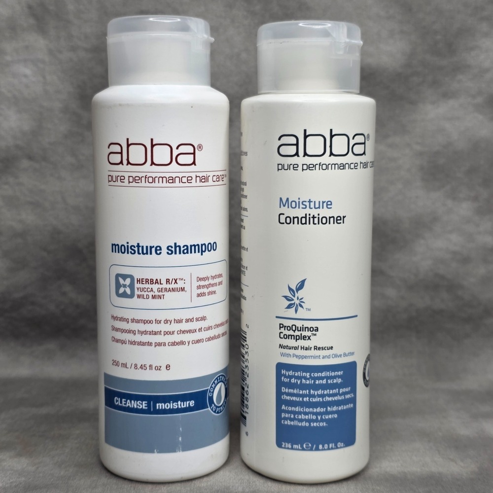 ABBA Moisture Shampoo & Conditioner SET 8 oz‎ Yucca, Wild Mint, Peppermint